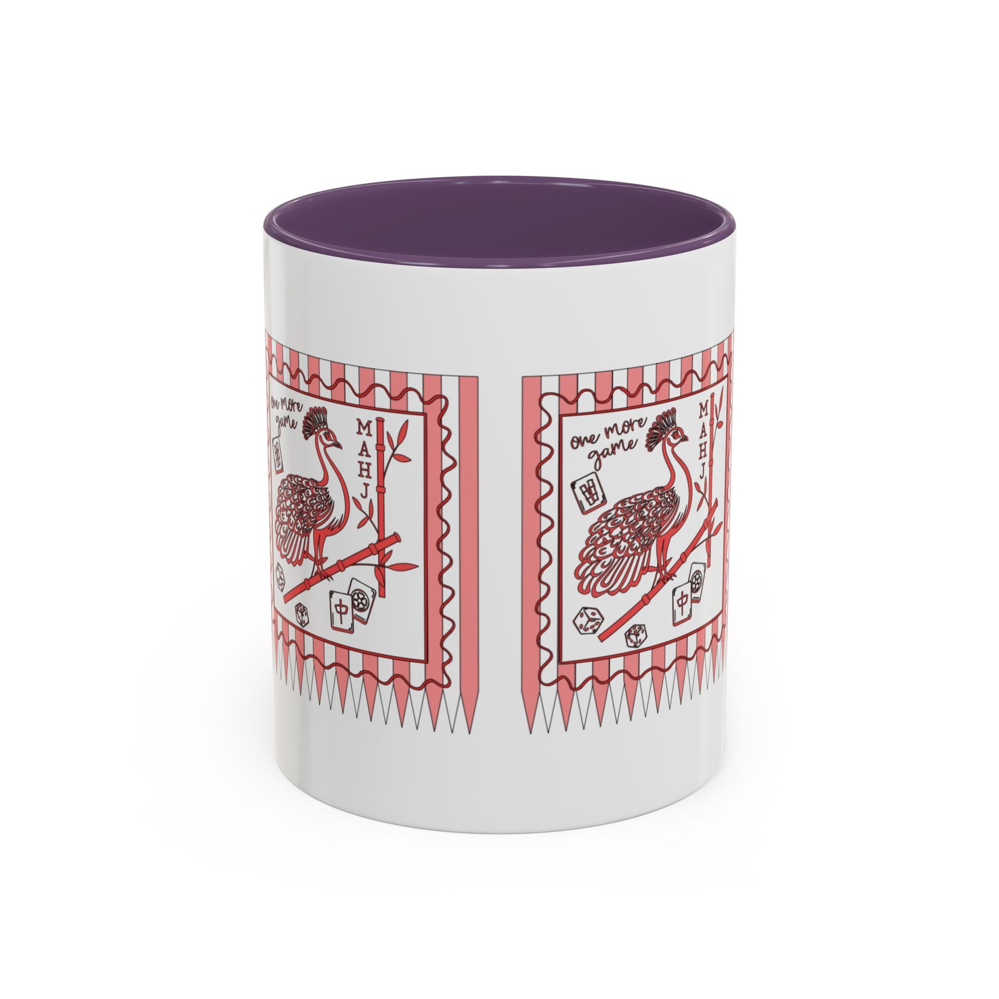 Mahjong Queen Accent Coffee Mug – Retro Tile Design, 11/15oz