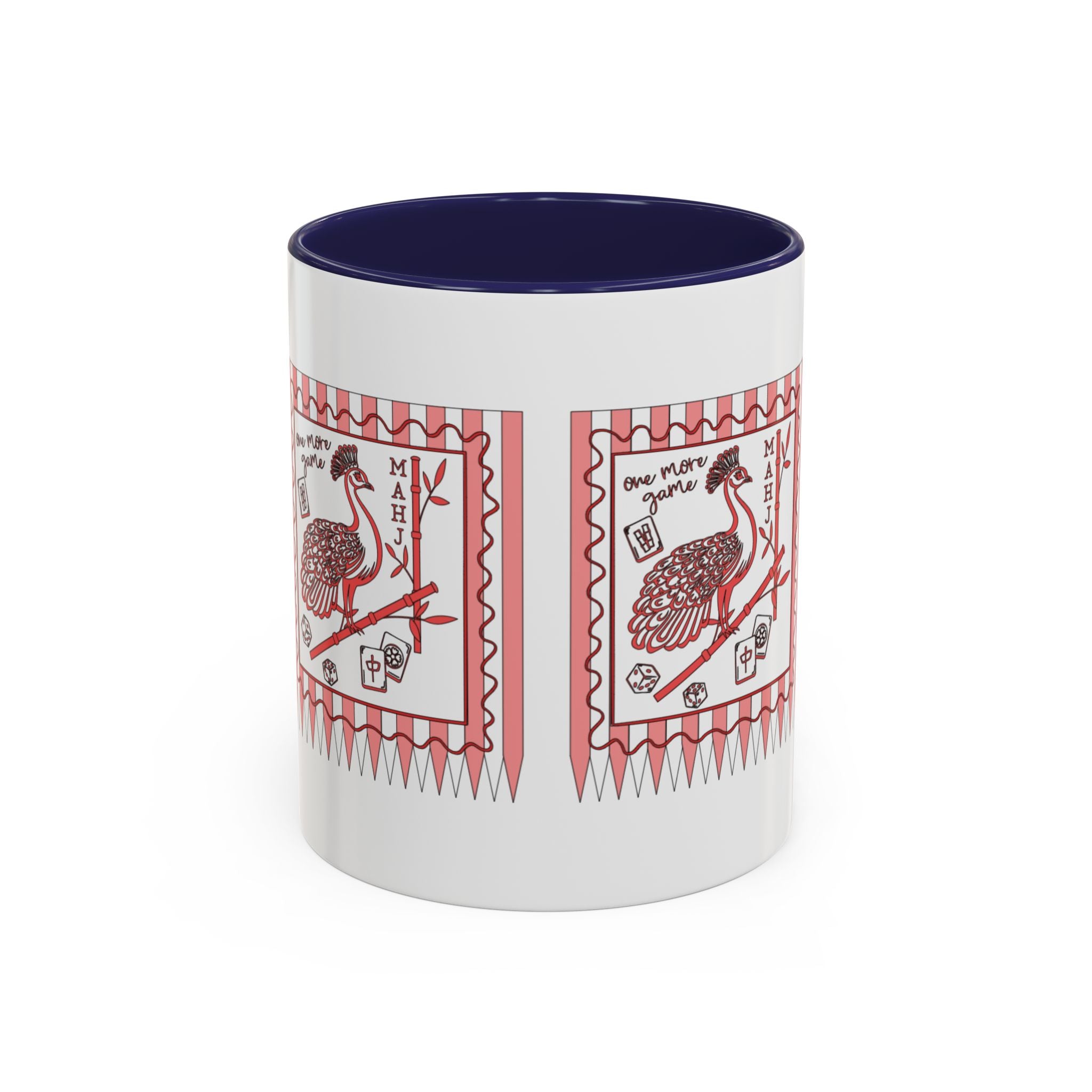 Mahjong Queen Accent Coffee Mug – Retro Tile Design, 11/15oz