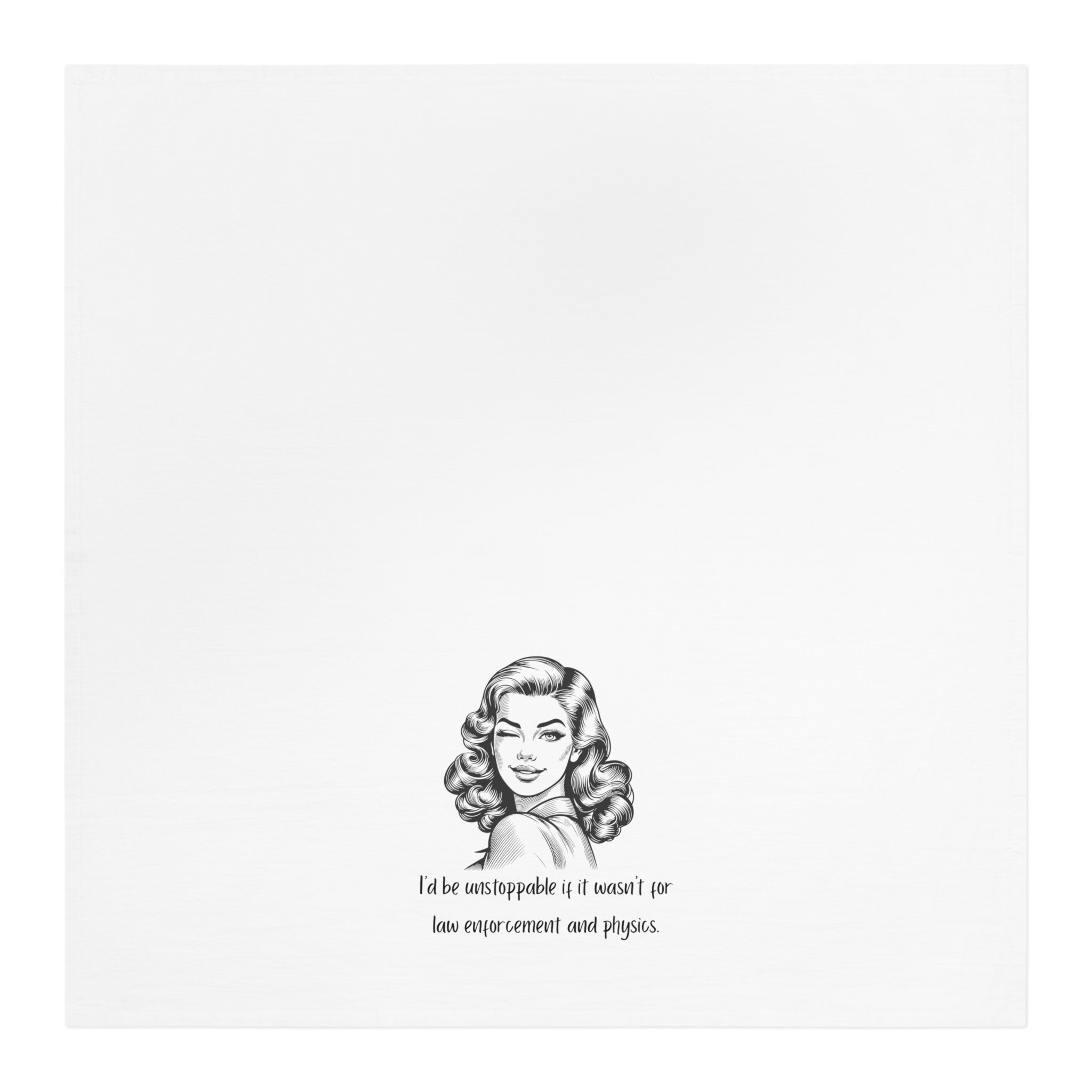 Vintage Woman Tea Towel — "I'd Be Unstoppable If I Wasn't Just Too Overcommitted and Tired" Kitchen Towel, Funny Retro Gift