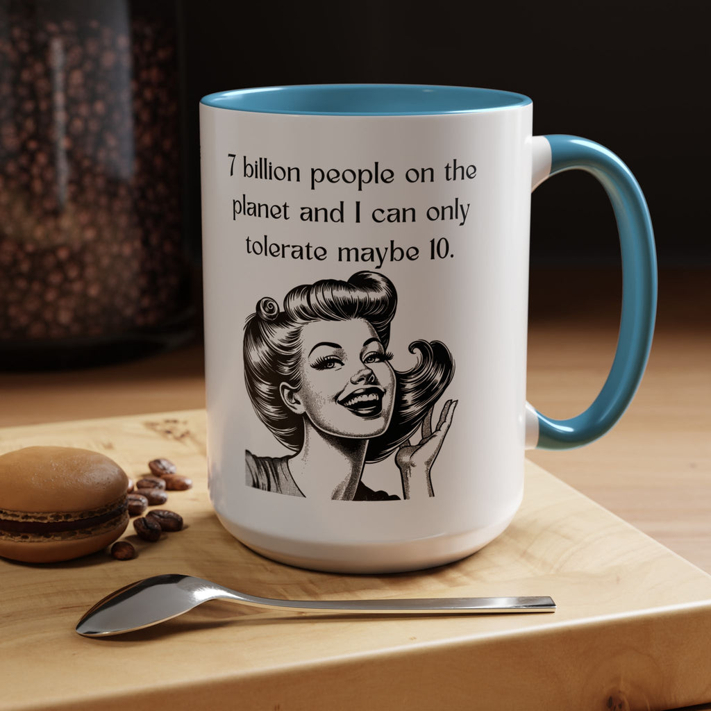 Snarky Vintage Woman Coffee Mug — Funny Quote Accent Mug (11/15oz)