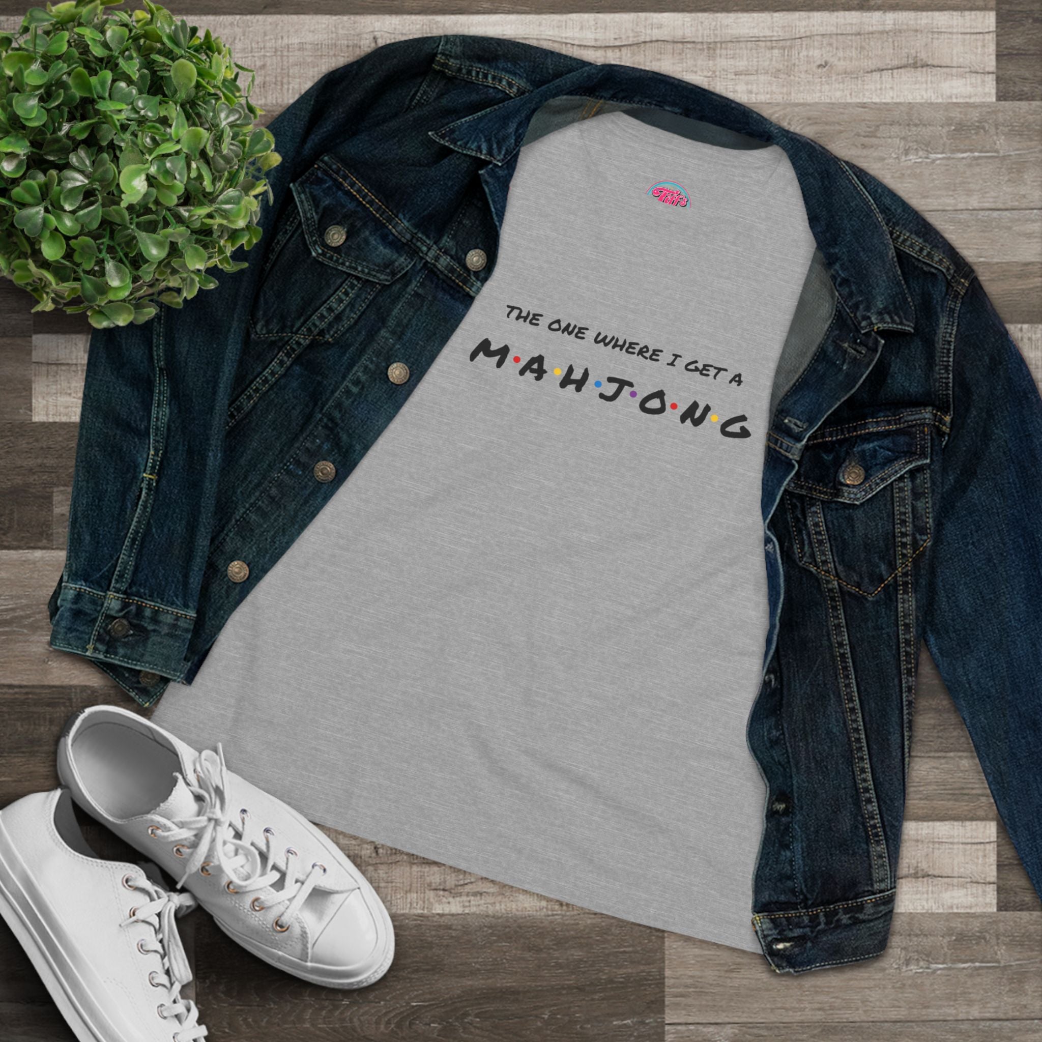 Mahjong Graphic Tee — "The One Where I Get a Mahjong" Women's Cotton T-Shirt