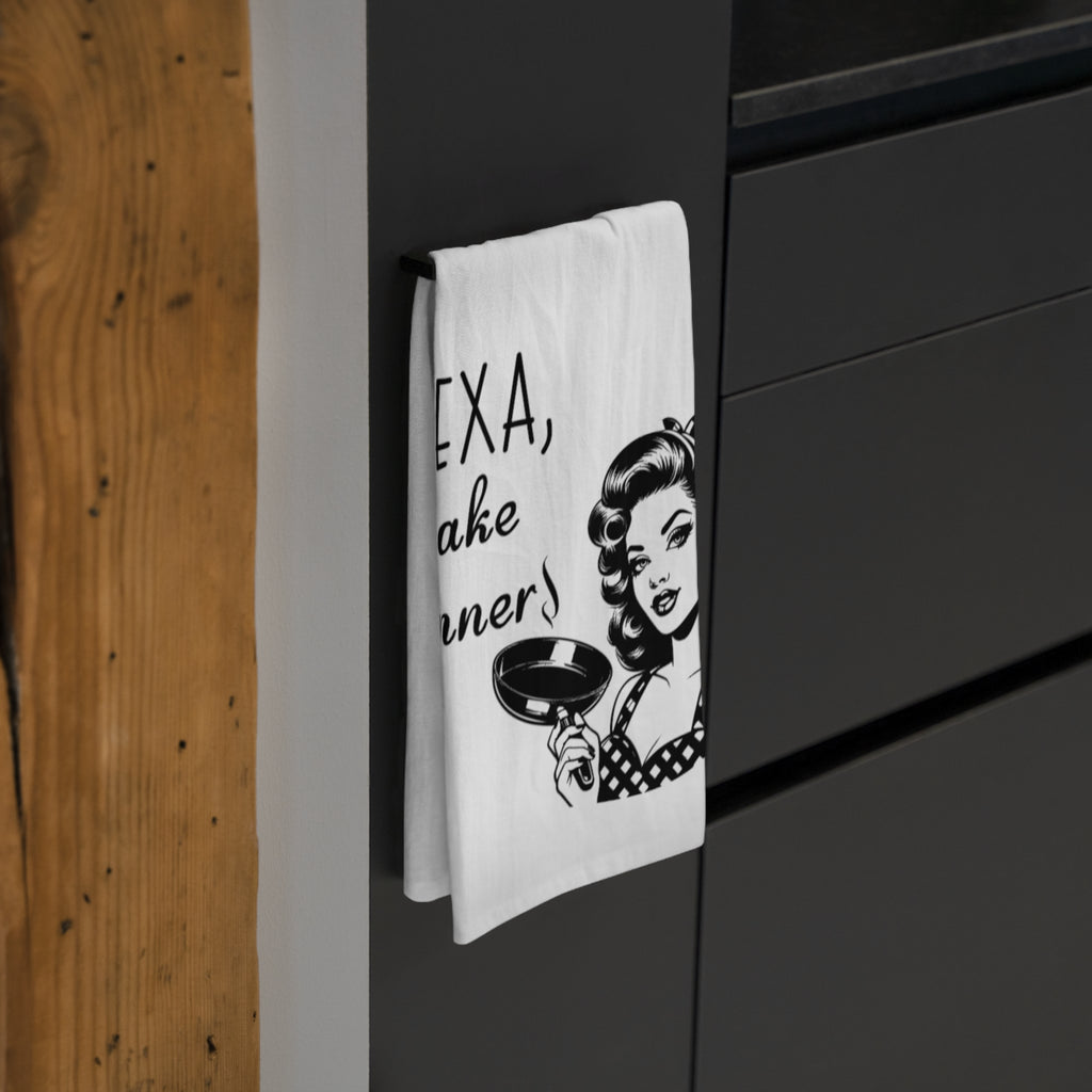 Alexa, Make Dinner Tea Towel — Retro Kitchen Dish Towel for Moms & Hosts