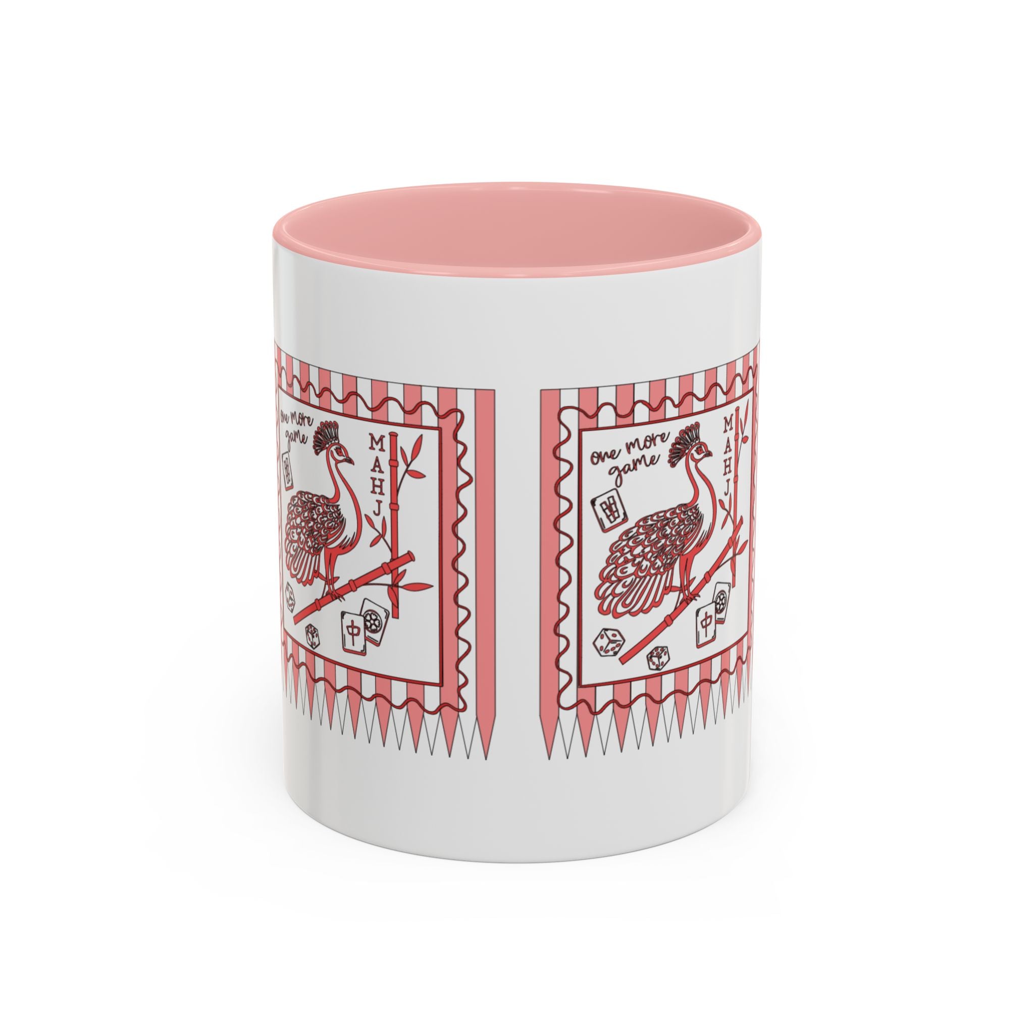 Mahjong Queen Accent Coffee Mug – Retro Tile Design, 11/15oz
