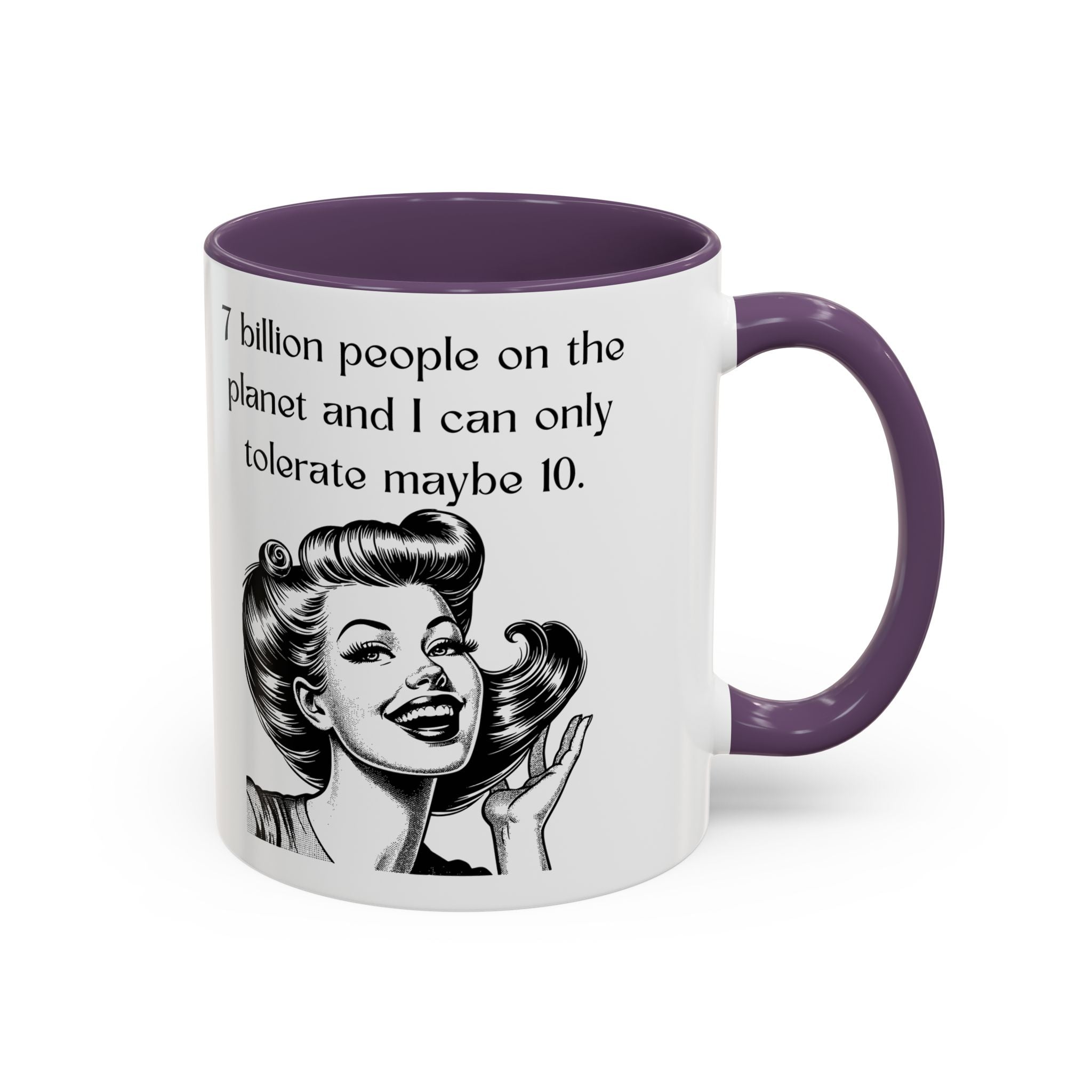 Snarky Vintage Woman Coffee Mug — Funny Quote Accent Mug (11/15oz)