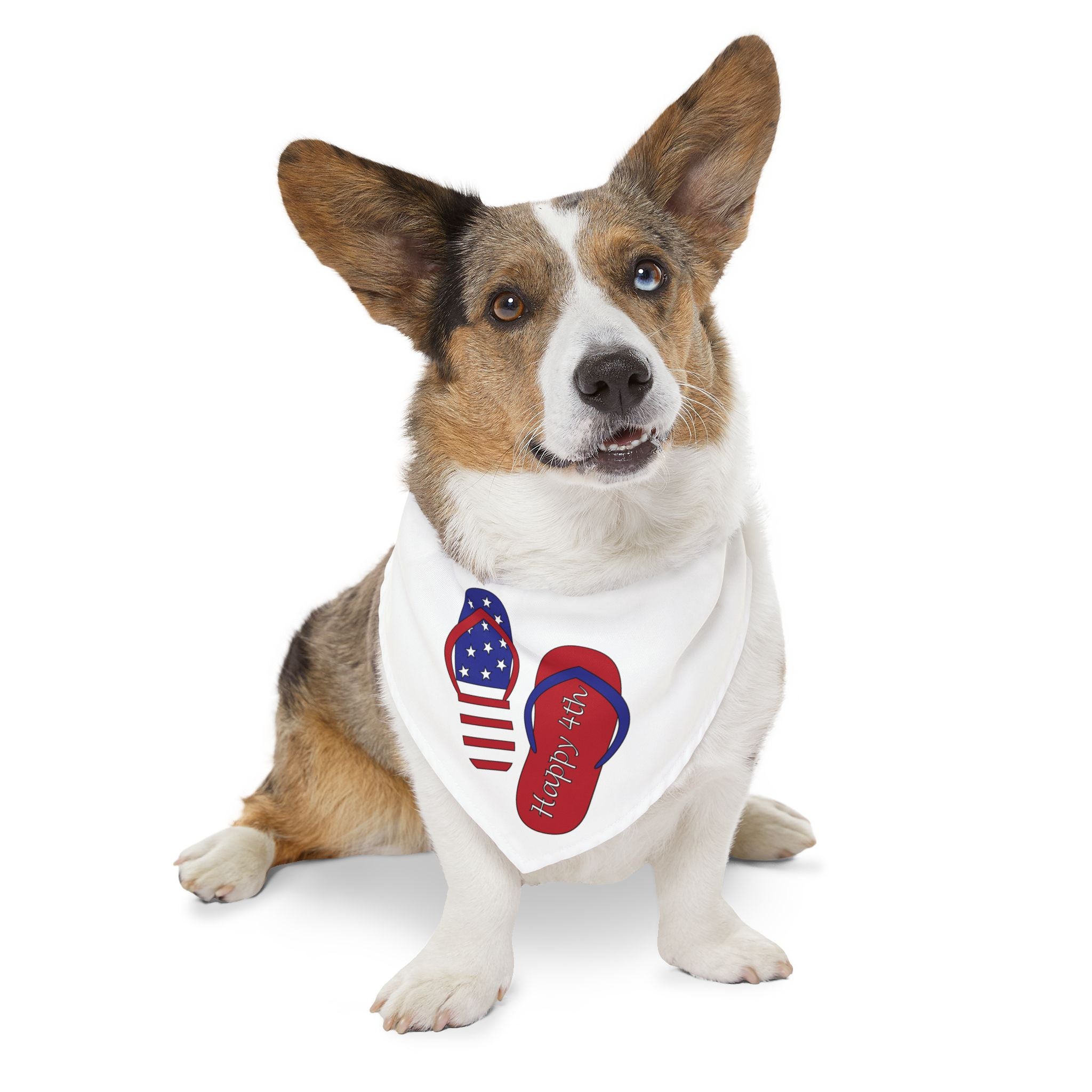 Pet Bandana — Patriotic Flip Flop Design (Happy 4th)