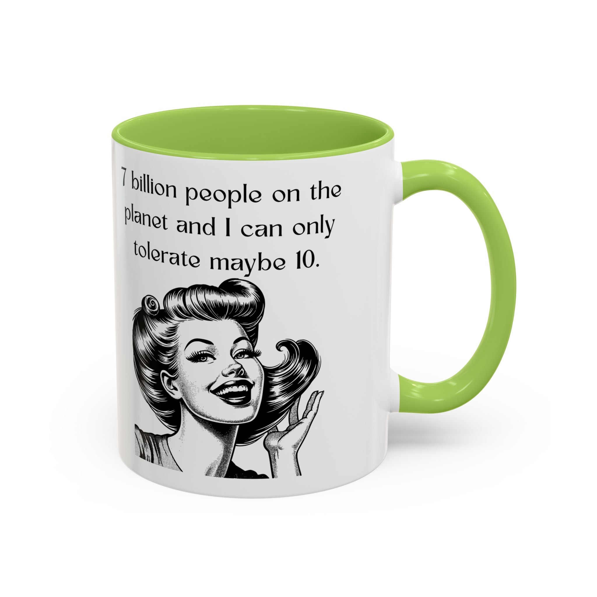 Snarky Vintage Woman Coffee Mug — Funny Quote Accent Mug (11/15oz)