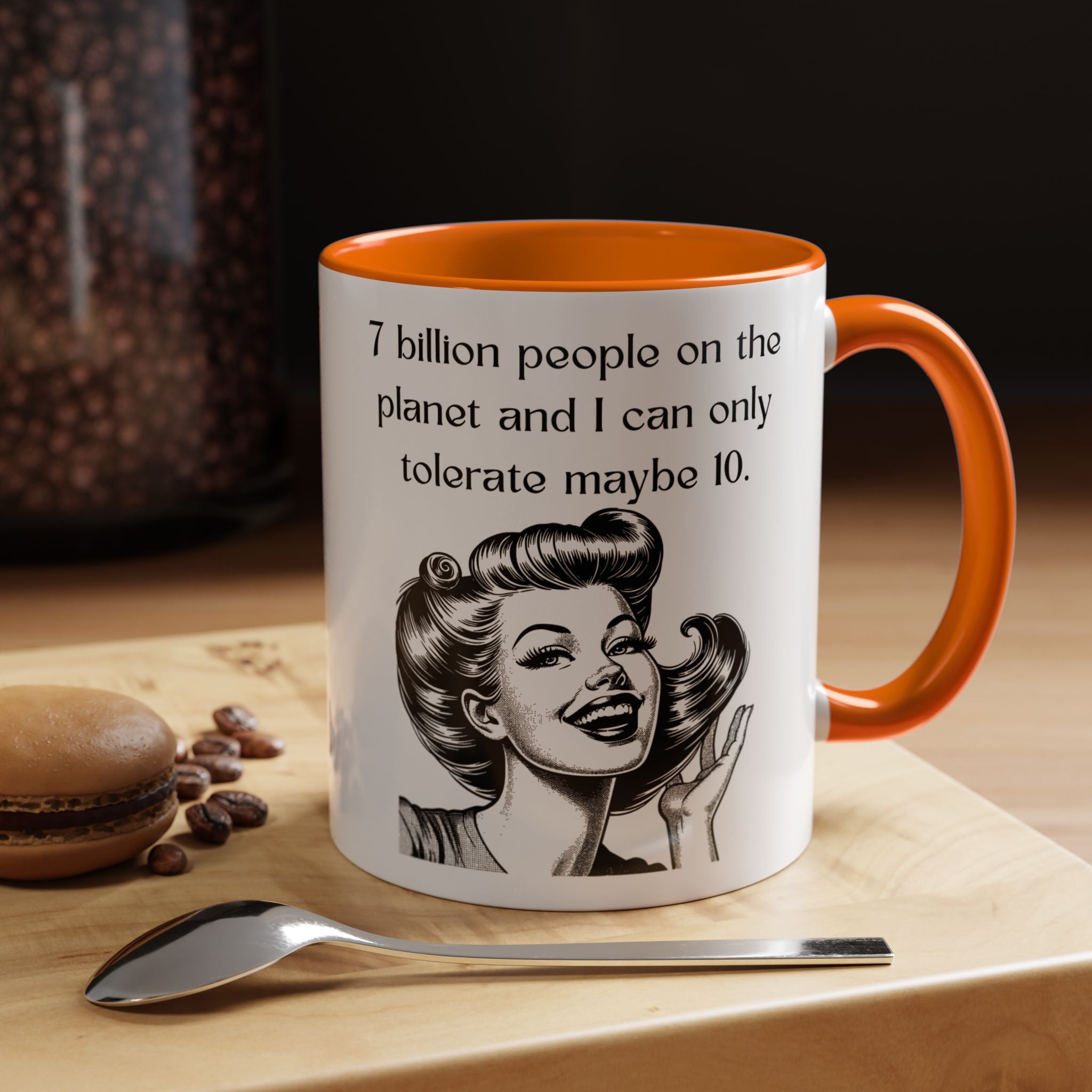 Snarky Vintage Woman Coffee Mug — Funny Quote Accent Mug (11/15oz)