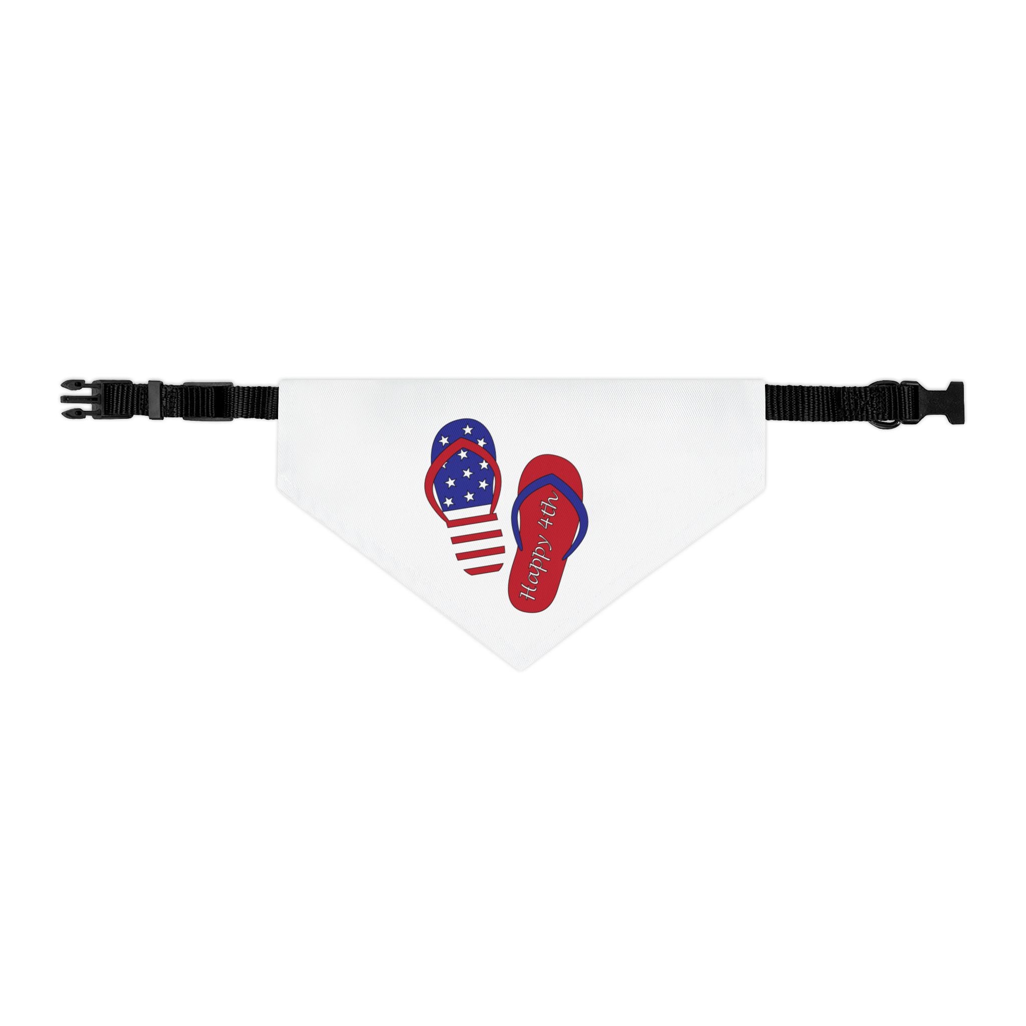 Pet Bandana — Patriotic Flip Flop Design (Happy 4th)