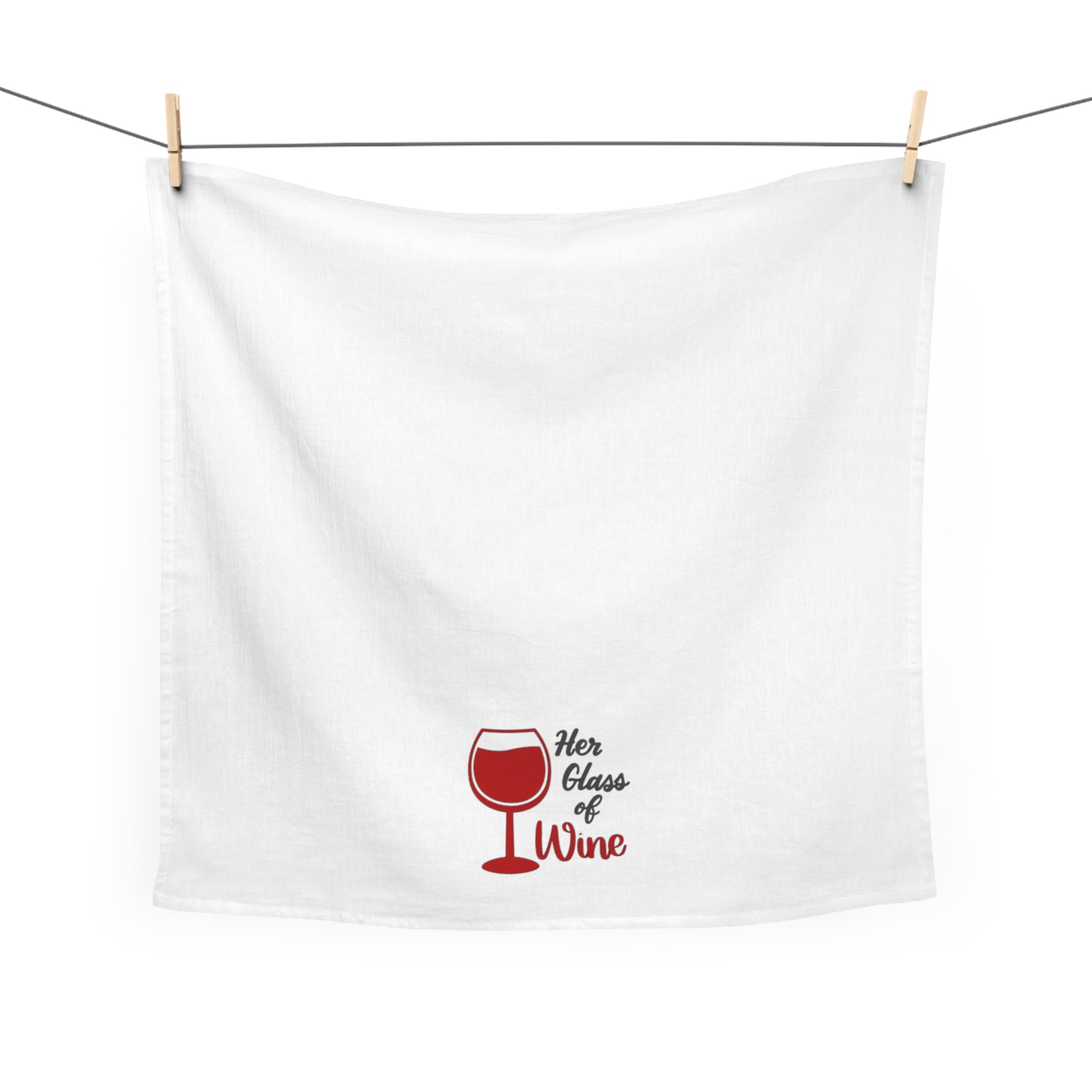 Wine Lover Tea Towel — "Her Glass of Wine" Kitchen Towel
