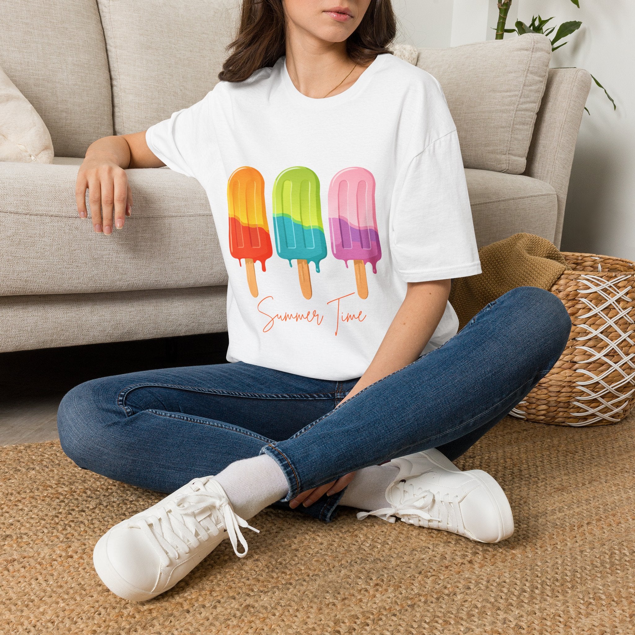 Popsicle Trio Graphic T-Shirt — Colorful Summer Vibes Tee