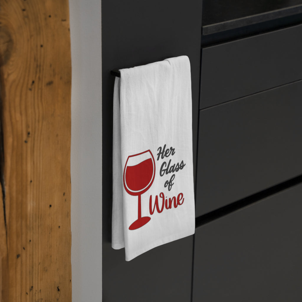 Her Glass of Wine Tea Towel - Funny Wine Lover Kitchen Towel