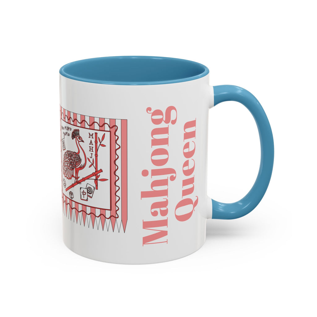Mahjong Queen Accent Coffee Mug – Retro Tile Design, 11/15oz