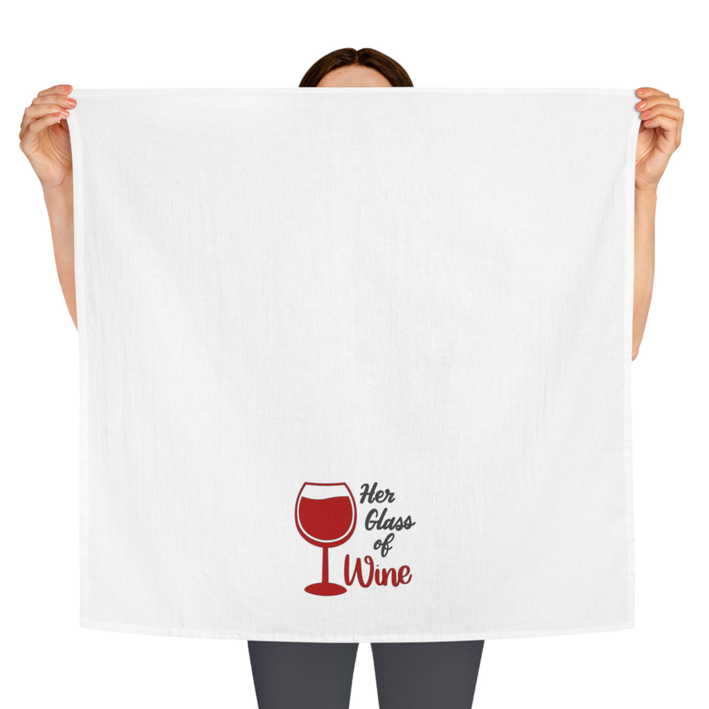 Her Glass of Wine Tea Towel - Funny Wine Lover Kitchen Towel