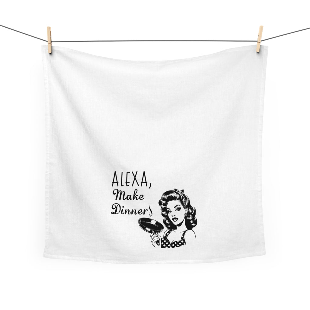 Alexa, Make Dinner Tea Towel — Retro Kitchen Dish Towel for Moms & Hosts