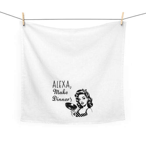 Alexa, Make Dinner Tea Towel — Retro Kitchen Dish Towel for Moms & Hosts