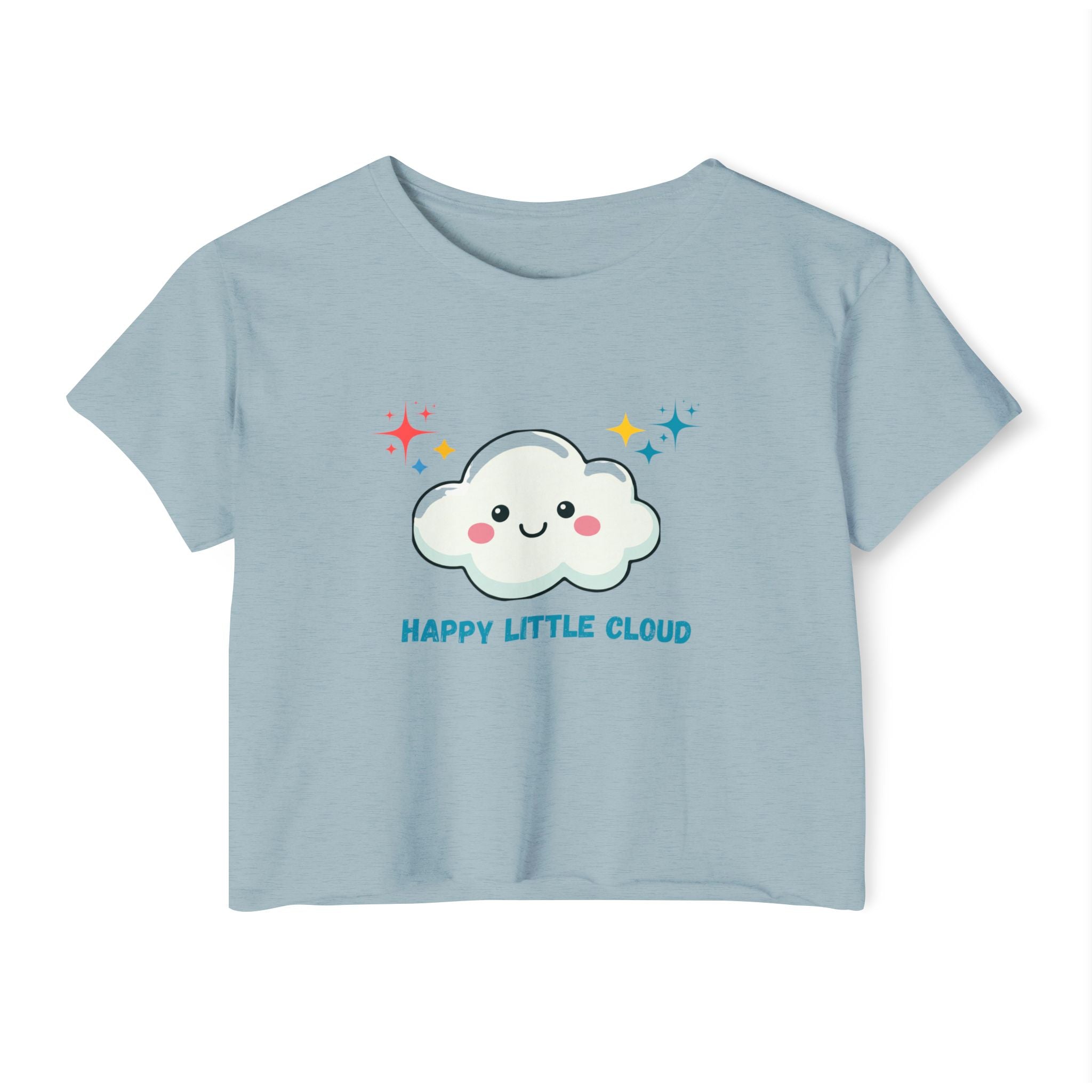 Happy Little Cloud Crop Top — Cute Kawaii Festival Tee for Women