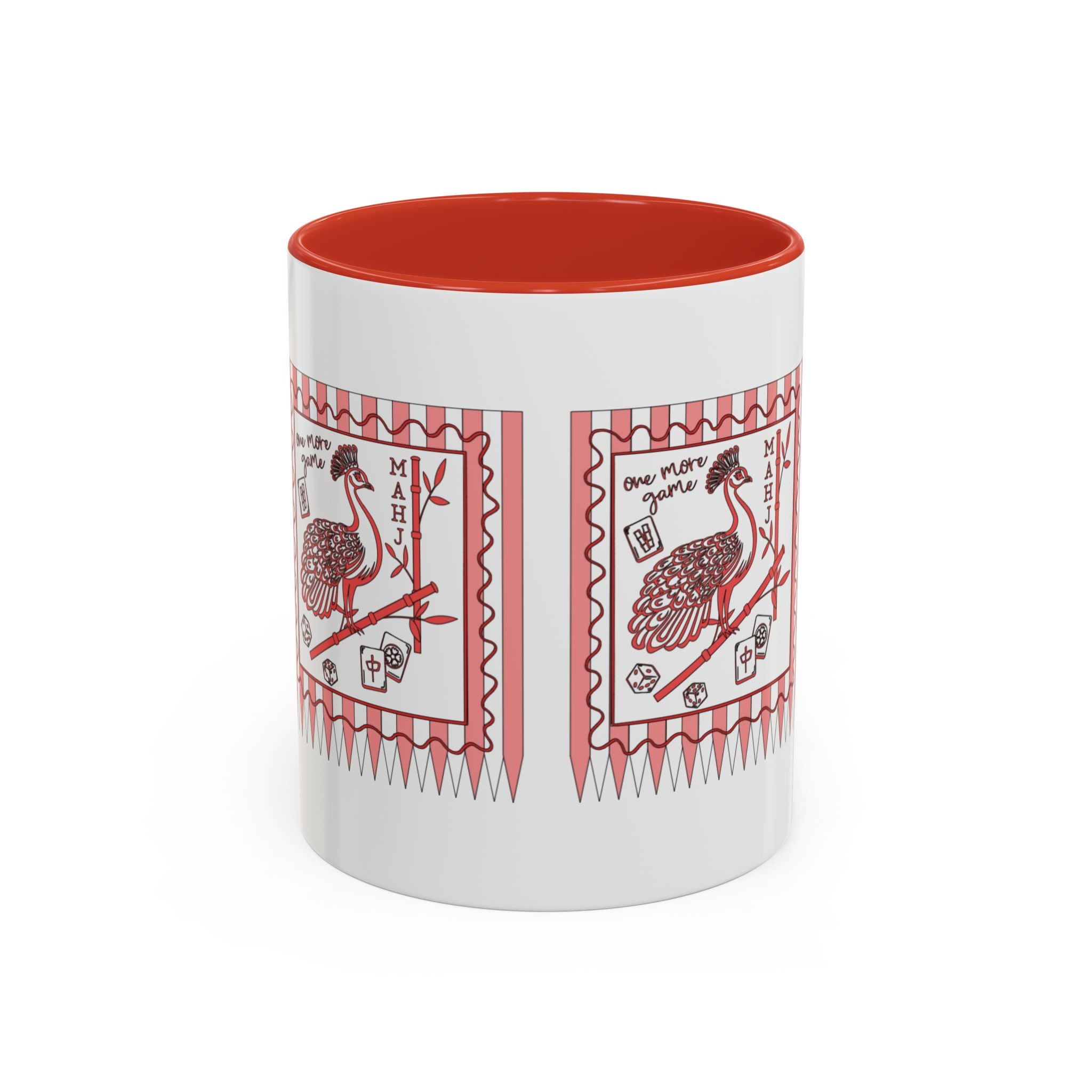 Mahjong Queen Accent Coffee Mug – Retro Tile Design, 11/15oz