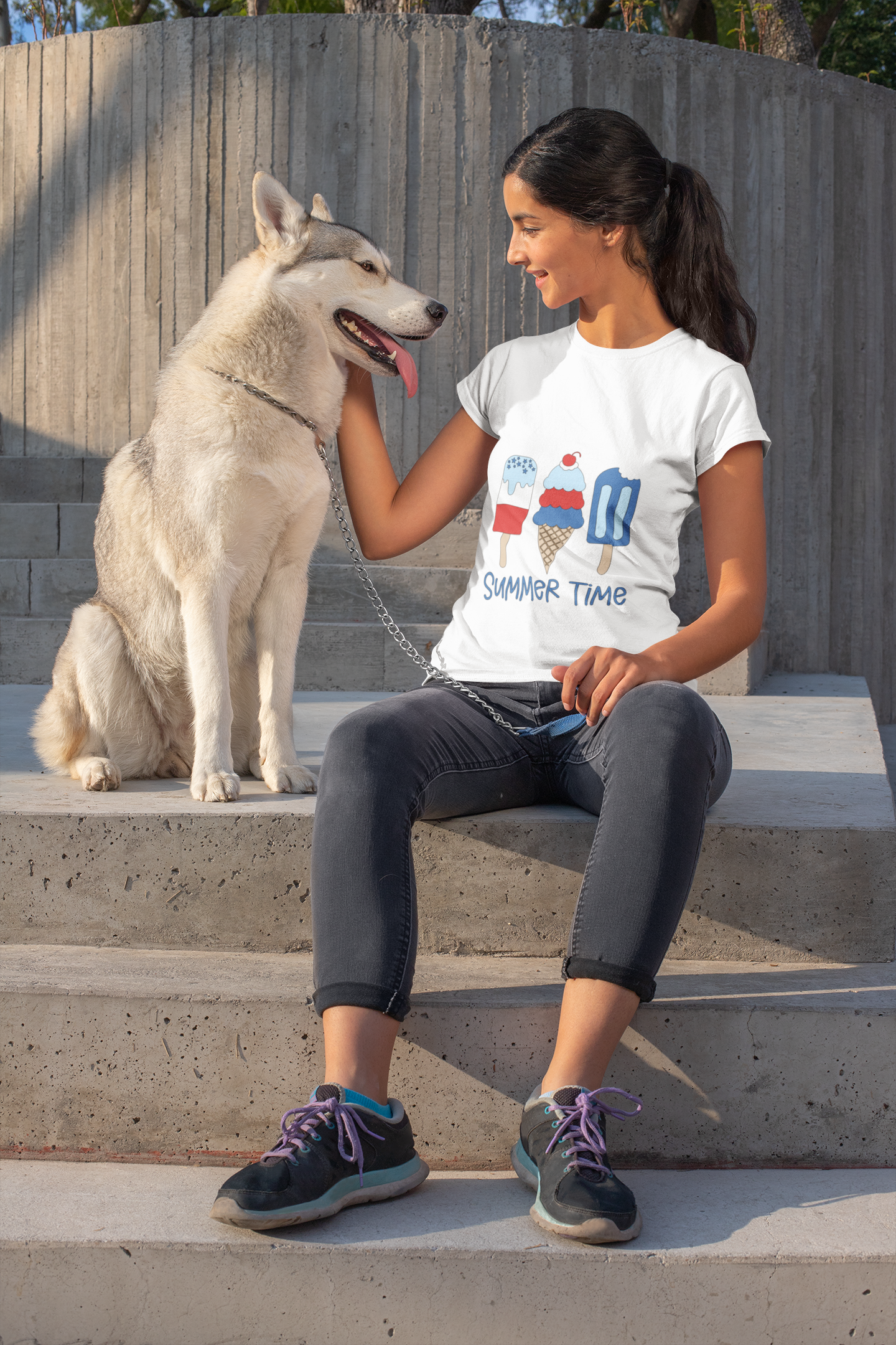 Summer Time Ice Cream V-Neck Tee
