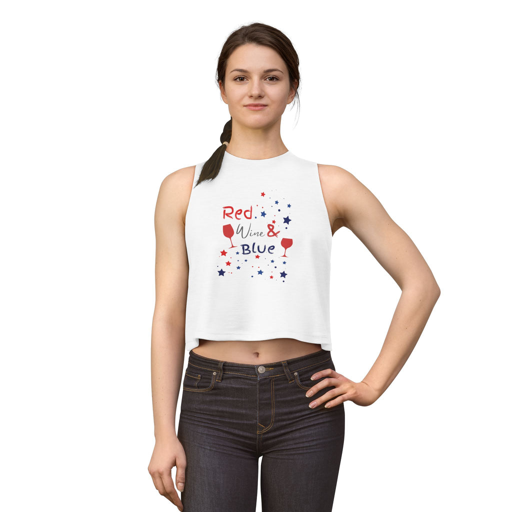 Crop Top — "Red Wine & Blue" Patriotic Fourth of July Tank