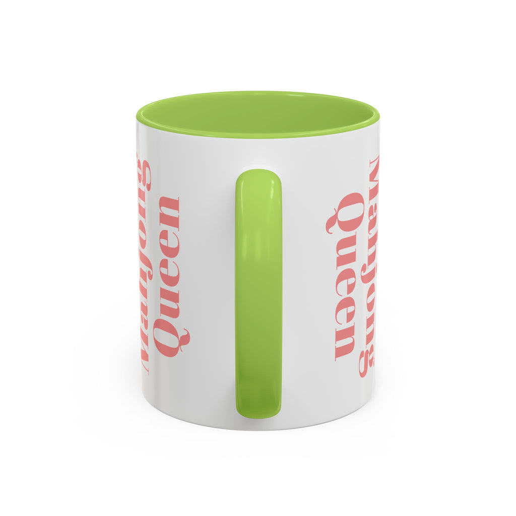 Mahjong Queen Accent Coffee Mug – Retro Tile Design, 11/15oz