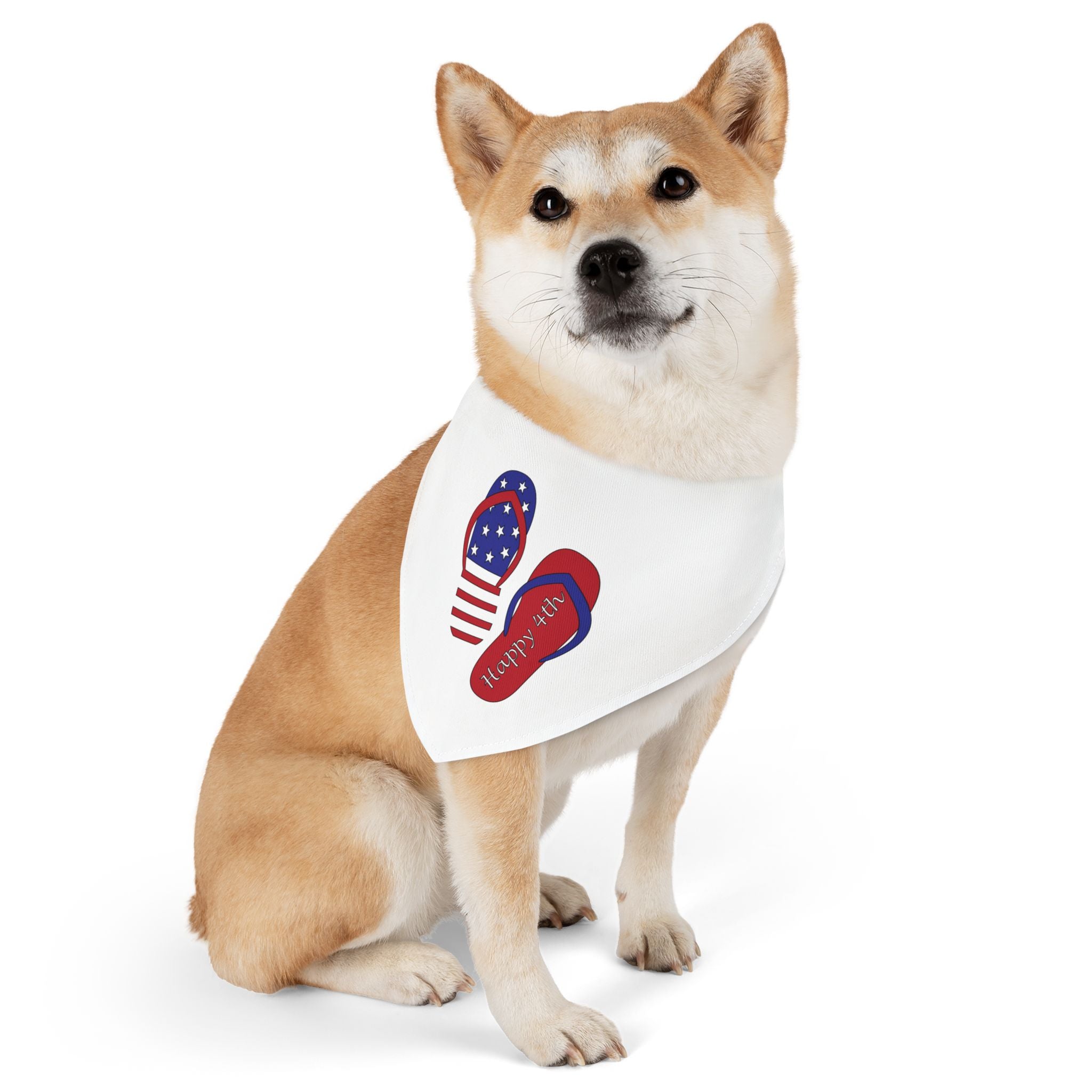 Pet Bandana — Patriotic Flip Flop Design (Happy 4th)