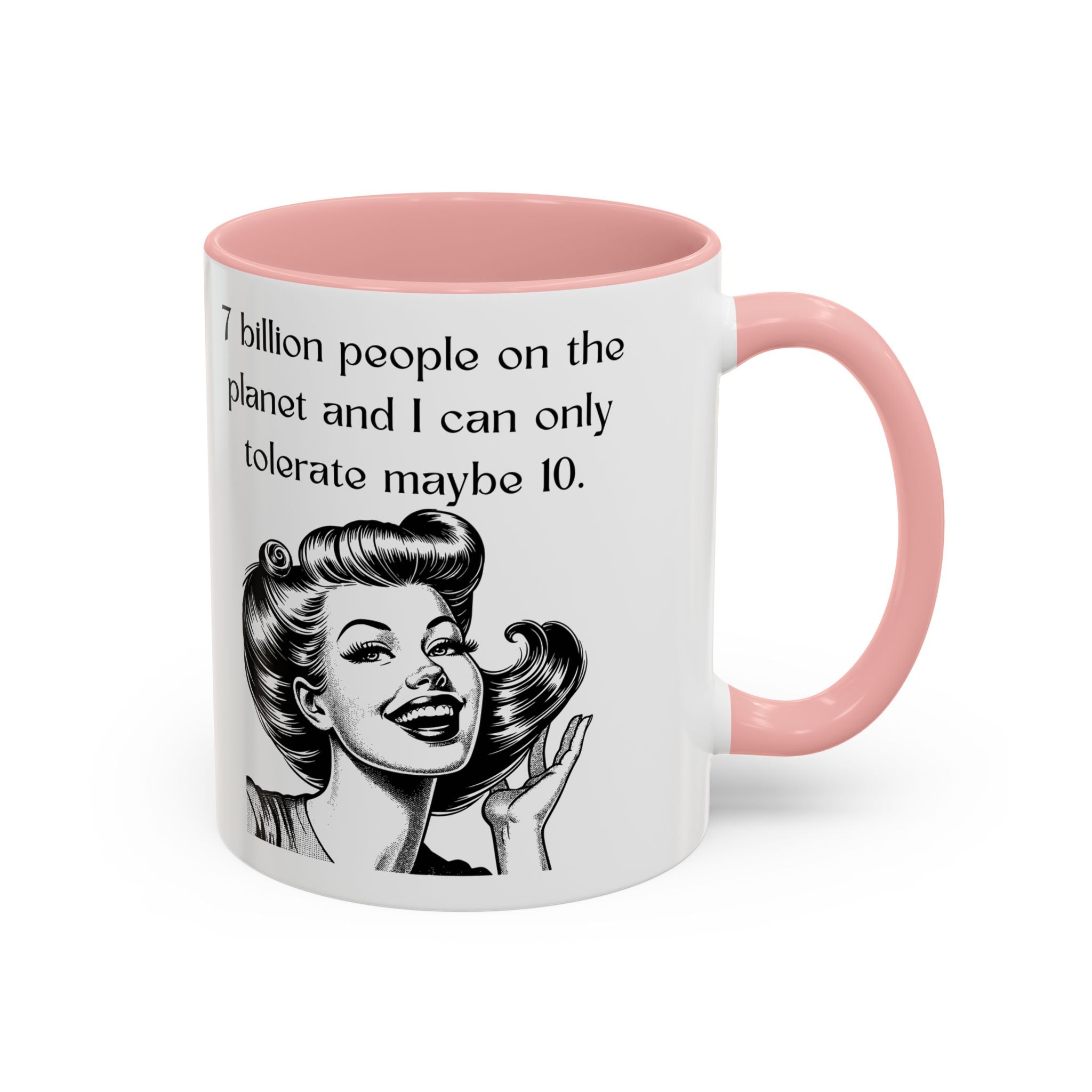 Snarky Vintage Woman Coffee Mug — Funny Quote Accent Mug (11/15oz)