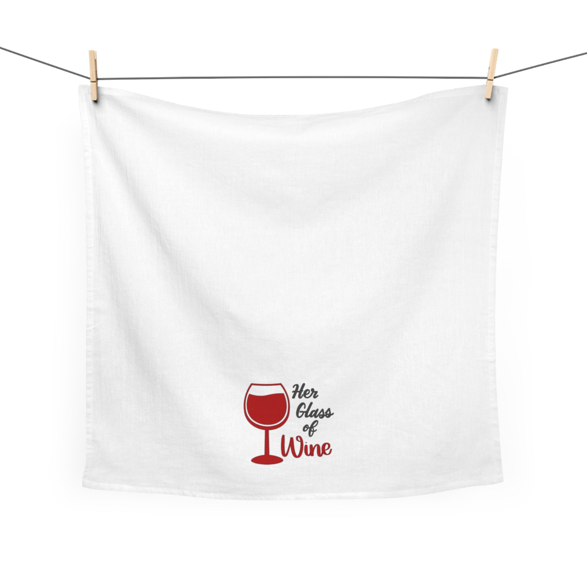 Her Glass of Wine Tea Towel - Funny Wine Lover Kitchen Towel