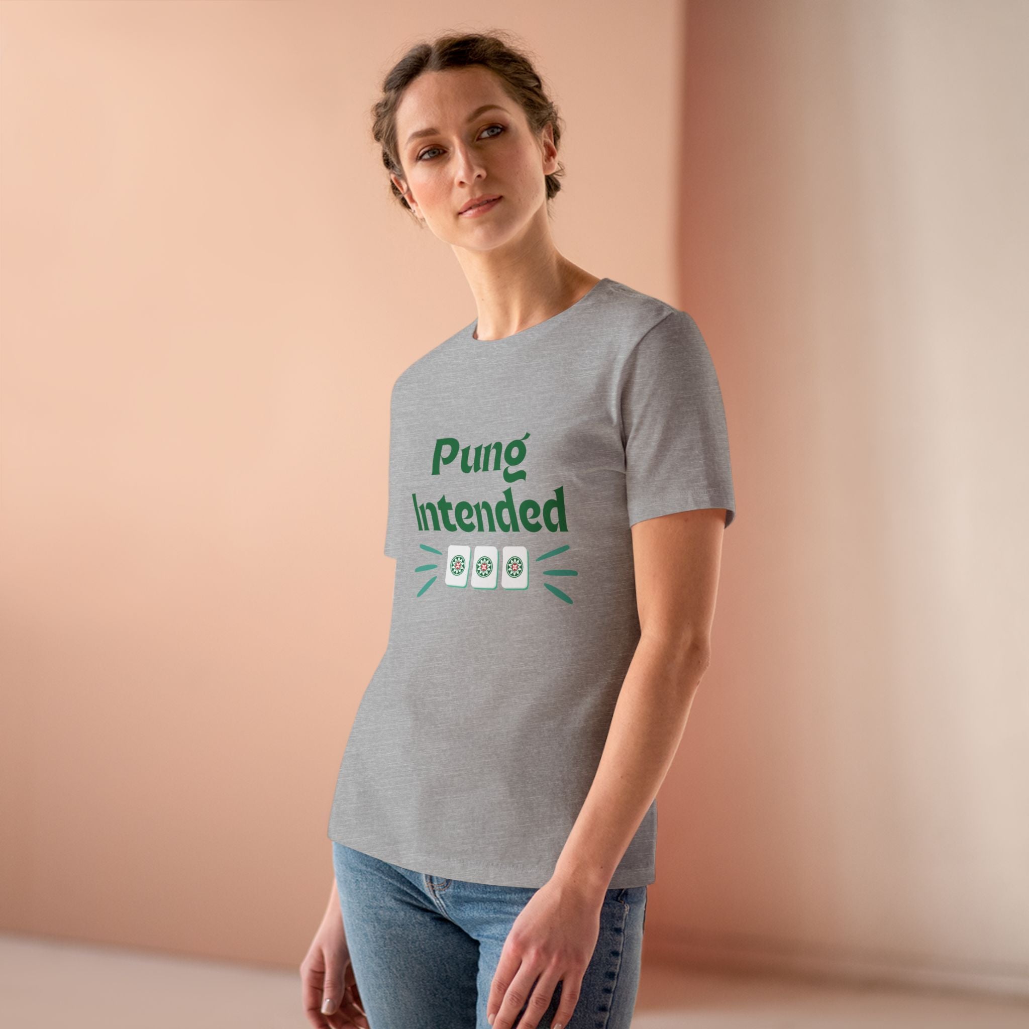 Pung Intended Women's Tee - Funny Mahjong Crew Cotton Shirt