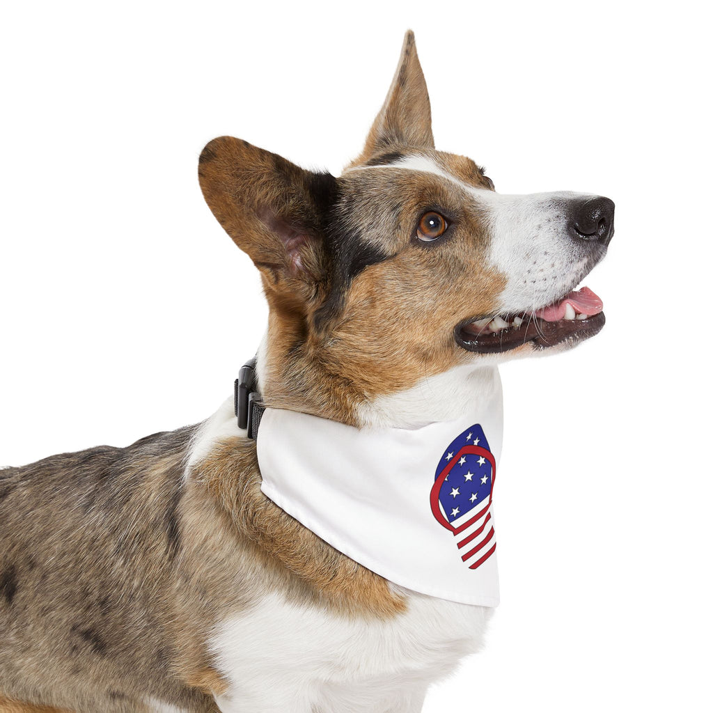 Pet Bandana — Patriotic Flip Flop Design (Happy 4th)