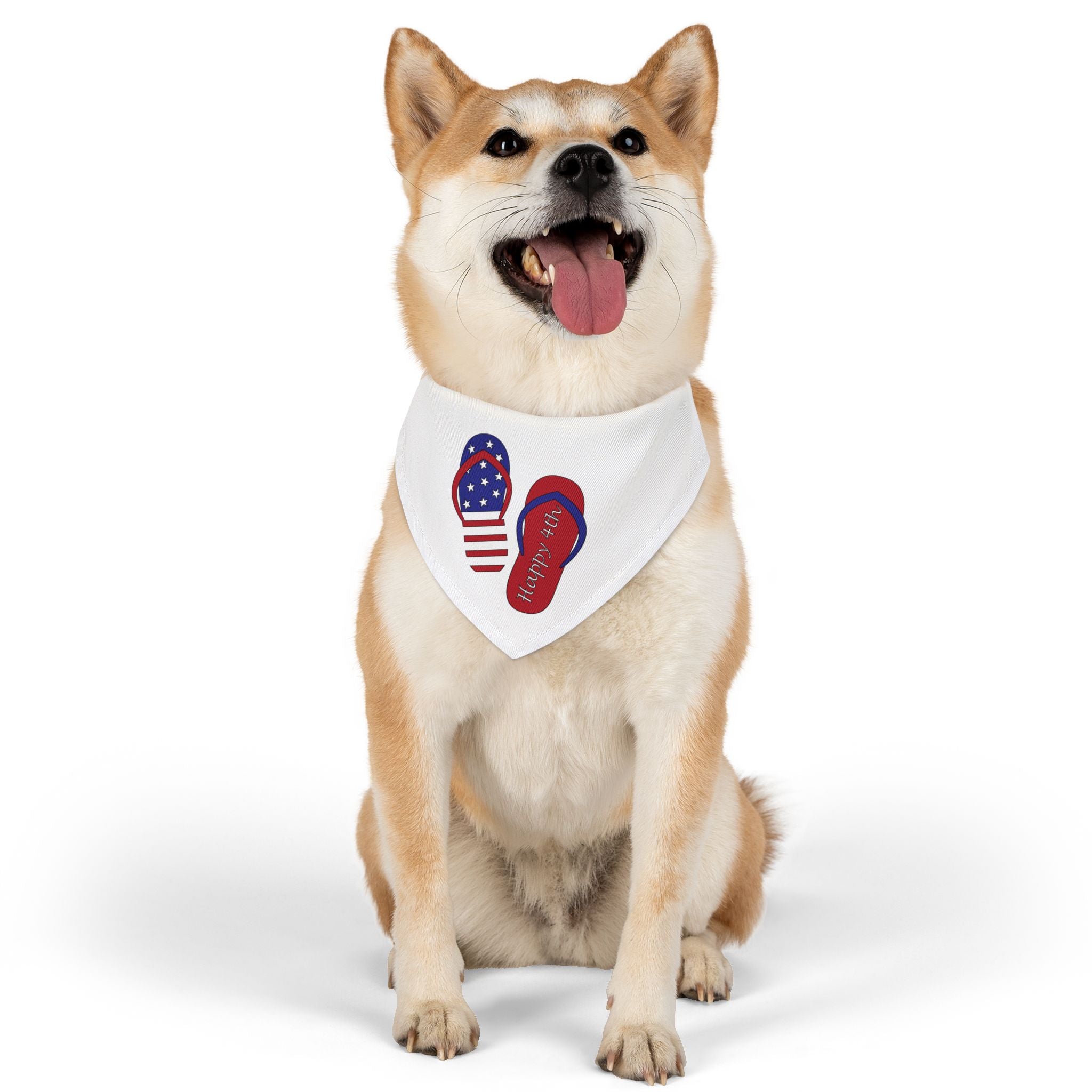 Pet Bandana — Patriotic Flip Flop Design (Happy 4th)