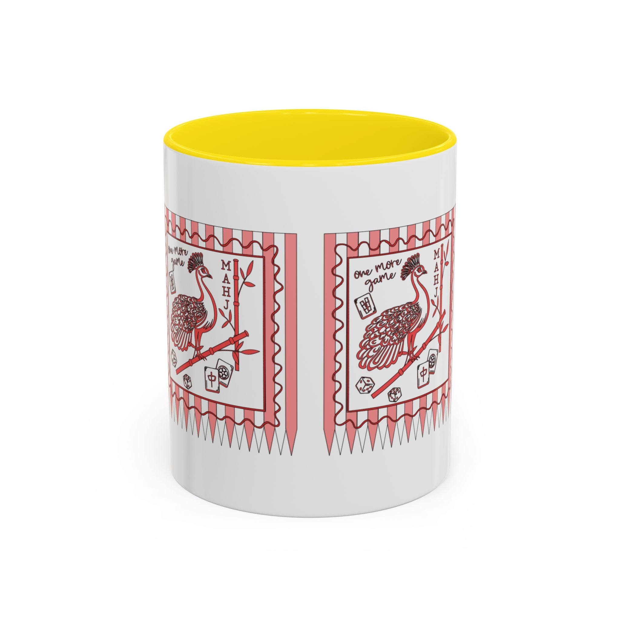 Mahjong Queen Accent Coffee Mug – Retro Tile Design, 11/15oz