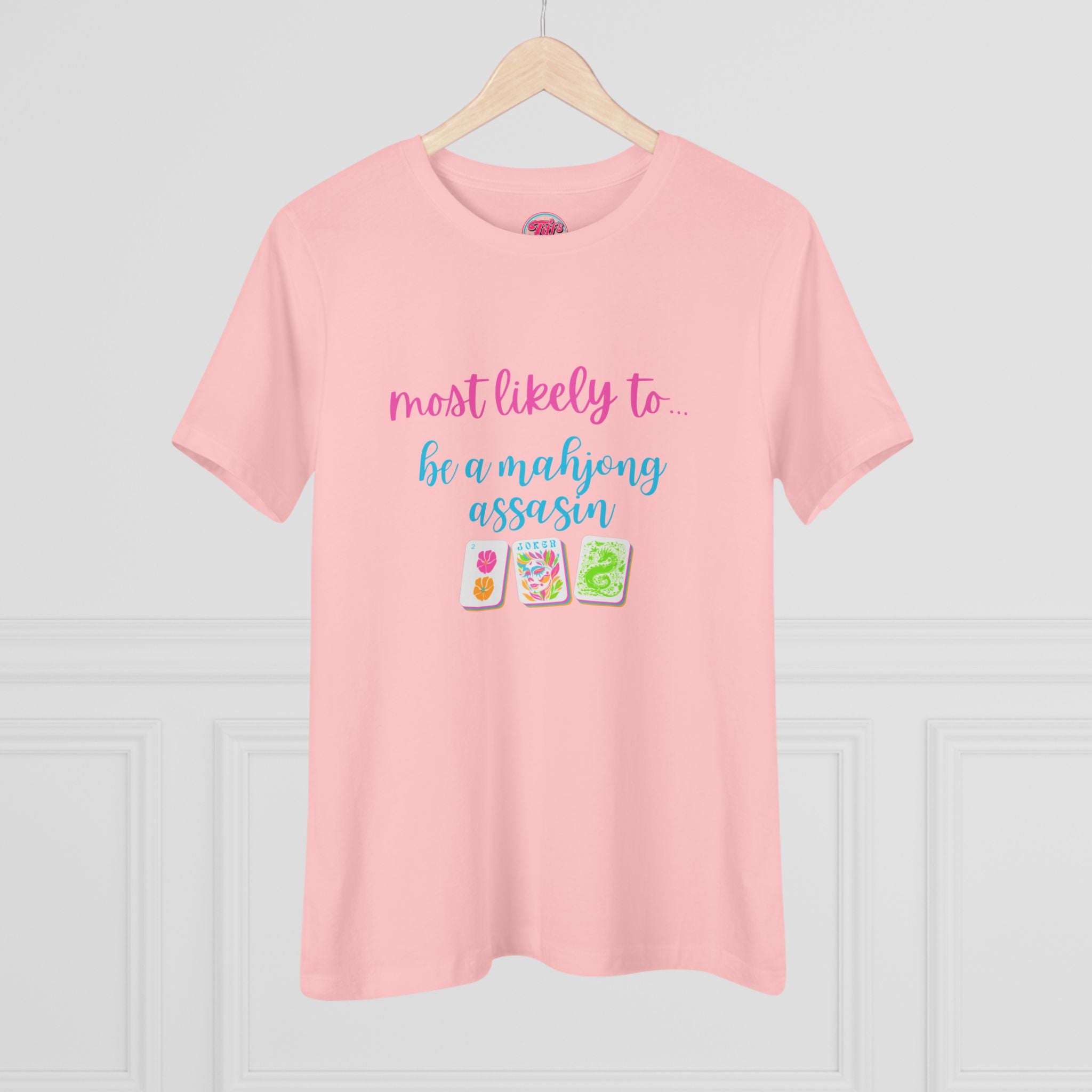 Most Likely to Be a Mahjong Assassin Tee - Funny Mahjong Women's Cotton Tee