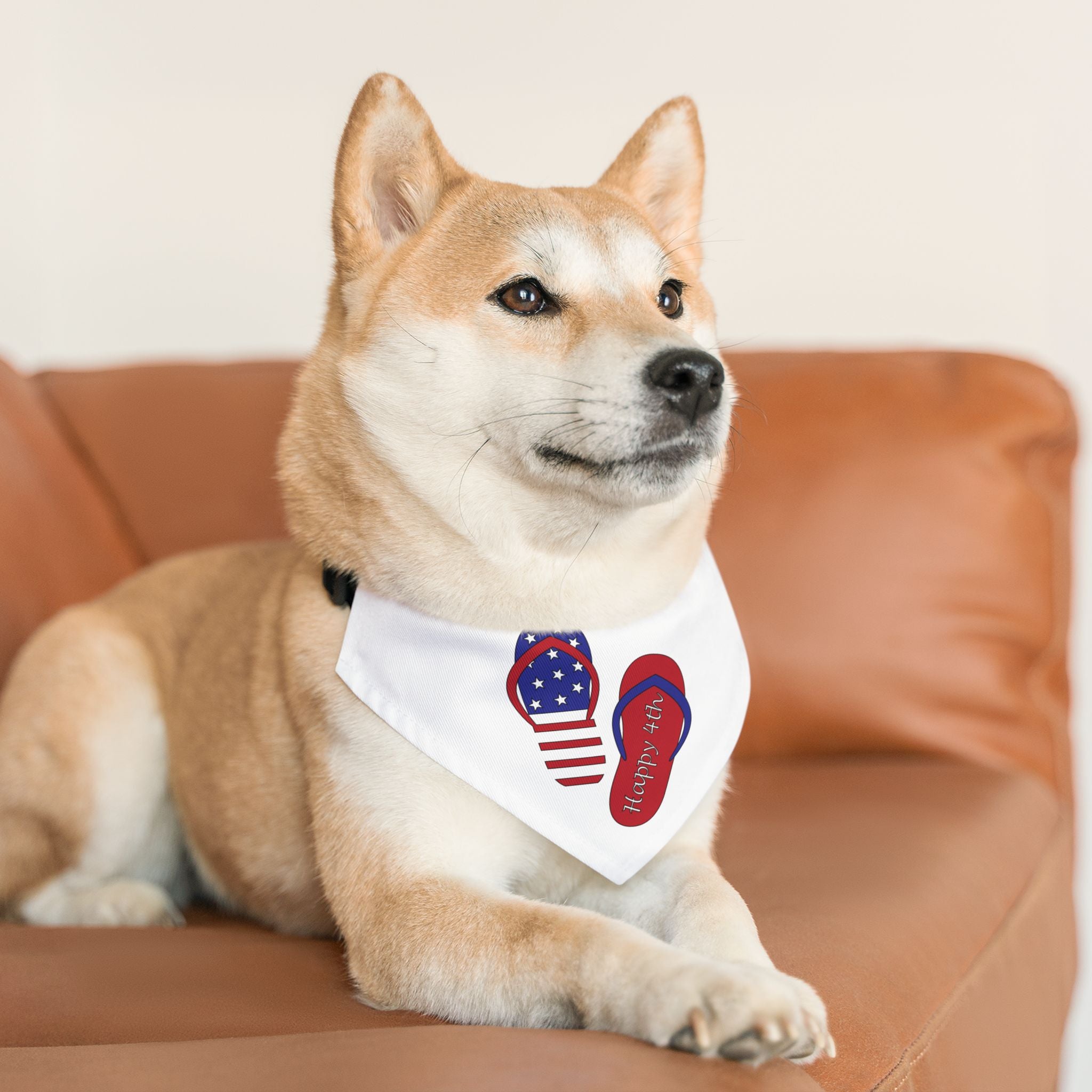 Pet Bandana — Patriotic Flip Flop Design (Happy 4th)