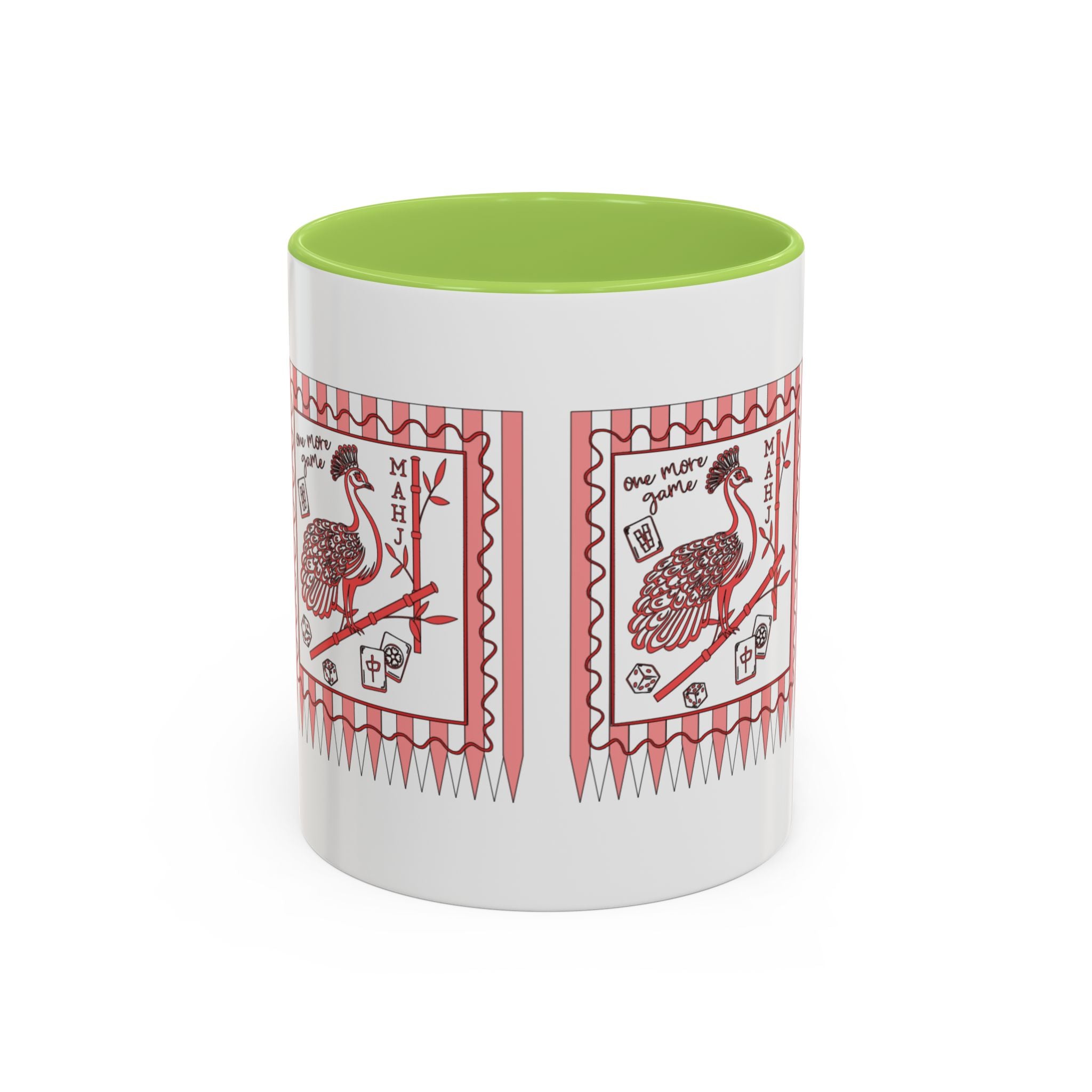 Mahjong Queen Accent Coffee Mug – Retro Tile Design, 11/15oz