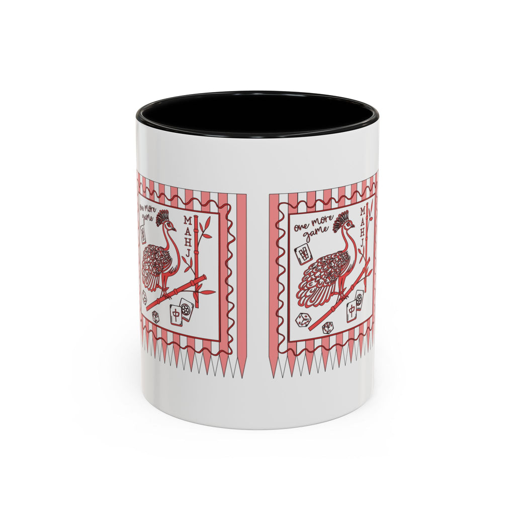 Mahjong Queen Accent Coffee Mug – Retro Tile Design, 11/15oz