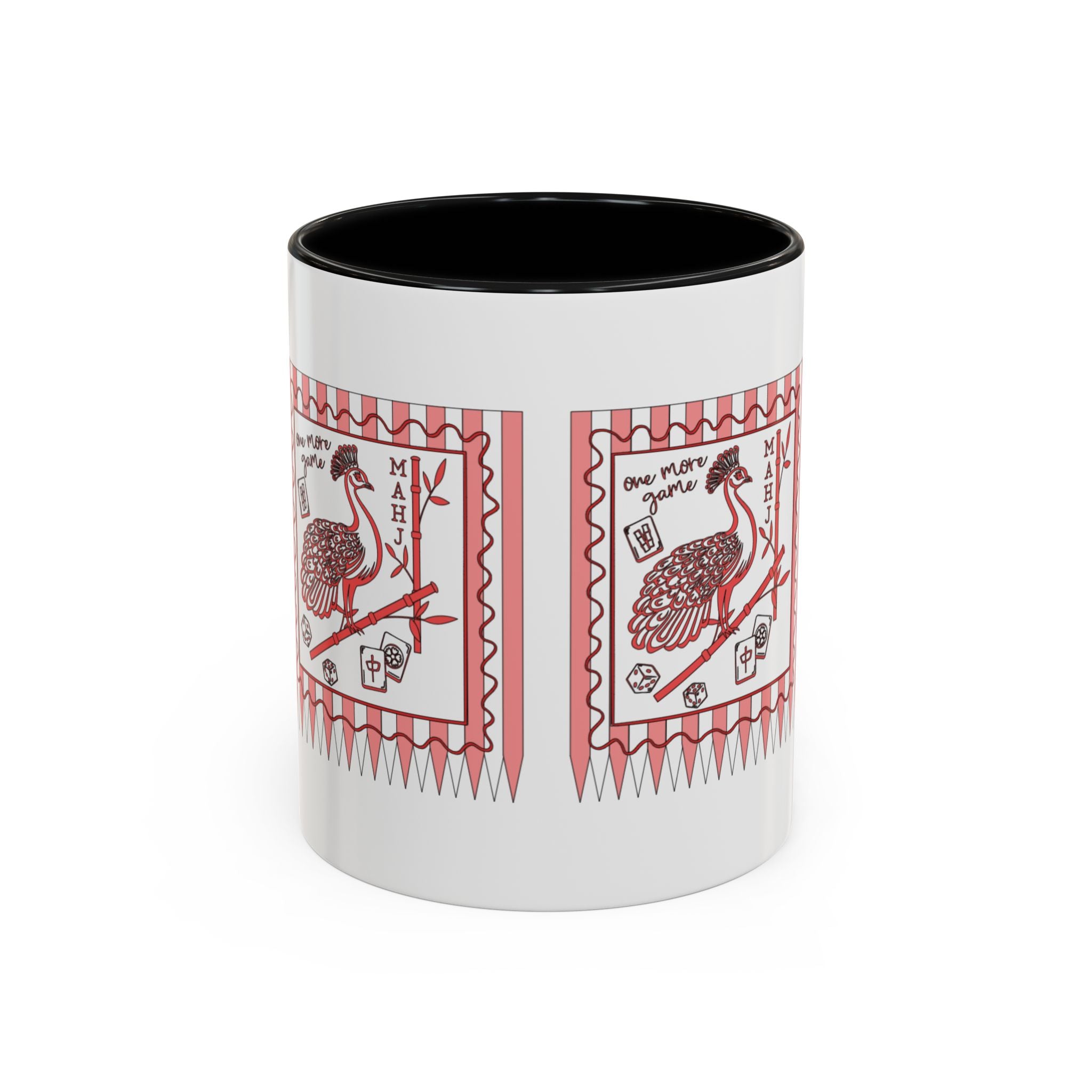 Mahjong Queen Accent Coffee Mug – Retro Tile Design, 11/15oz