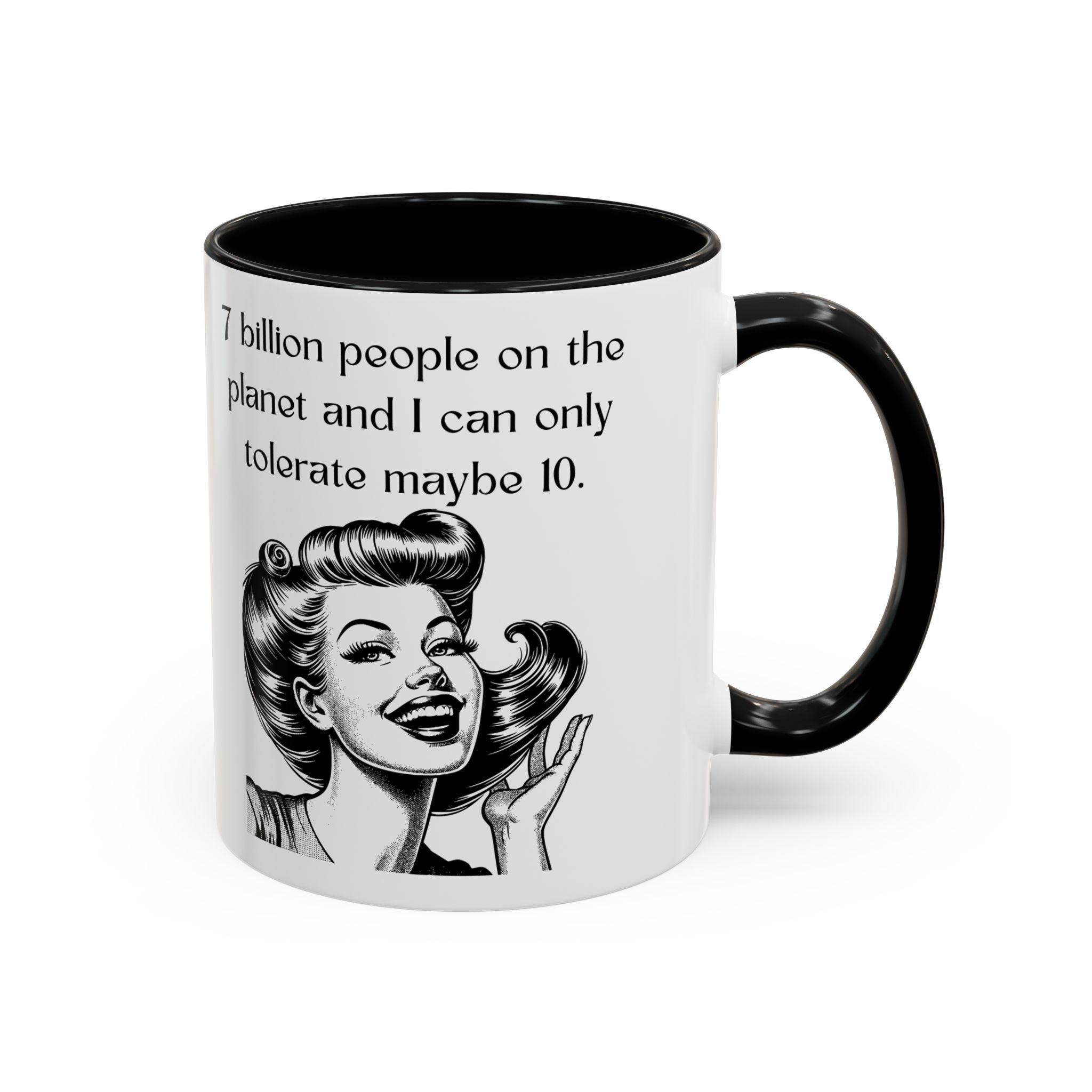 Snarky Vintage Woman Coffee Mug — Funny Quote Accent Mug (11/15oz)